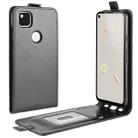 For Google Pixel 4a R64 Texture Single Vertical Flip Leather Protective Case with Card Slots & Photo Frame(Black) - 1