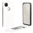 For Google Pixel 4a R64 Texture Single Vertical Flip Leather Protective Case with Card Slots & Photo Frame(White) - 1