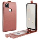 For Google Pixel 4a R64 Texture Single Vertical Flip Leather Protective Case with Card Slots & Photo Frame(Brown) - 1