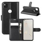 For Google Pixel 4a Litchi Texture Horizontal Flip Protective Case with Holder & Card Slots & Wallet(Black) - 1