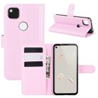 For Google Pixel 4a Litchi Texture Horizontal Flip Protective Case with Holder & Card Slots & Wallet(Pink) - 1