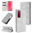 For Huawei Nova 7 Pro 5G Retro-skin Business Magnetic Suction Leather Case with Holder & Card Slots & Wallet(Grey) - 1