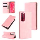 For Huawei Nova 7 Pro 5G Retro-skin Business Magnetic Suction Leather Case with Holder & Card Slots & Wallet(Pink) - 1