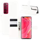 For Huawei Nova 7 Pro 5G Litchi Texture Horizontal Flip Protective Case with Holder & Card Slots & Wallet(White) - 1