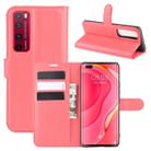 For Huawei Nova 7 Pro 5G Litchi Texture Horizontal Flip Protective Case with Holder & Card Slots & Wallet(Red) - 1