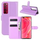 For Huawei Nova 7 Pro 5G Litchi Texture Horizontal Flip Protective Case with Holder & Card Slots & Wallet(Purple) - 1