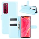 For Huawei Nova 7 Pro 5G Litchi Texture Horizontal Flip Protective Case with Holder & Card Slots & Wallet(Blue) - 1