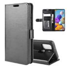 For Galaxy A21s R64 Texture Single Horizontal Flip Protective Case with Holder & Card Slots & Wallet& Photo Frame(Black) - 1