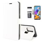 For Galaxy A21s R64 Texture Single Horizontal Flip Protective Case with Holder & Card Slots & Wallet& Photo Frame(White) - 1
