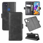 For Galaxy A21S  Dual-side Magnetic Buckle Horizontal Flip Leather Case with Holder & Card Slots & Wallet(Black) - 1