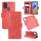 For Galaxy A21S  Dual-side Magnetic Buckle Horizontal Flip Leather Case with Holder & Card Slots & Wallet(Red) - 1