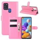For Galaxy A21S Litchi Texture Horizontal Flip Protective Case with Holder & Card Slots & Wallet(Rose red) - 1
