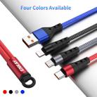 ENKAY ENK-CB400 3 in 1 2.4A USB to 8 Pin + Micro USB + USB-C / Type-C Mini Portable Cloth Texture Round Cable Charging Cable, Length: 14cm(Black) - 5
