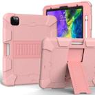 For iPad Pro 11 (2020) Shockproof Two-Color Silicone Protection Tablet Case with Holder & Pen Slot(Rose Gold) - 1