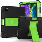 For iPad Pro 11 (2020) Shockproof Two-Color Silicone Protection Tablet Case with Holder & Pen Slot(Black+Olivine) - 1