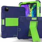 For iPad Pro 11 (2020) Shockproof Two-Color Silicone Protection Tablet Case with Holder & Pen Slot(Navy+Olivine) - 1
