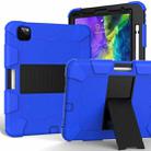 For iPad Pro 11 (2020) Shockproof Two-Color Silicone Protection Tablet Case with Holder & Pen Slot(Blue+Black) - 1