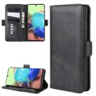 For Galaxy A71 5G Dual-side Magnetic Buckle Horizontal Flip Leather Case with Holder & Card Slots & Wallet(Black) - 1