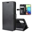 For Galaxy A71 5G R64 Texture Single Horizontal Flip Protective Case with Holder & Card Slots & Wallet& Photo Frame(Black) - 1