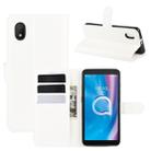 For alcatel 1B (2020) Litchi Texture Horizontal Flip Protective Case with Holder & Card Slots & Wallet(White) - 1