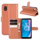 For alcatel 1B (2020) Litchi Texture Horizontal Flip Protective Case with Holder & Card Slots & Wallet(Brown) - 1