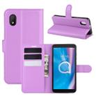 For alcatel 1B (2020) Litchi Texture Horizontal Flip Protective Case with Holder & Card Slots & Wallet(Purple) - 1