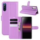 For Sony Xperia L4 Litchi Texture Horizontal Flip Protective Case with Holder & Card Slots & Wallet(Purple) - 1