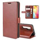 For Xiaomi Mi Note 10 Lite 5G R64 Texture Single Horizontal Flip Protective Case with Holder & Card Slots & Wallet& Photo Frame(Brown) - 1