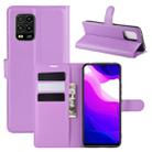 For Xiaomi Mi 10 Lite 5G Litchi Texture Horizontal Flip Protective Case with Holder & Card Slots & Wallet(Purple) - 1