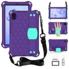 For Galaxy Tab A 8.4(2020) T307 Honeycomb Design EVA + PC Material Four Corner Anti Falling Flat Protective Shell With Strap(Purple+Aqua) - 1