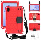 For Galaxy Tab A 8.4(2020) T307 Honeycomb Design EVA + PC Material Four Corner Anti Falling Flat Protective Shell With Strap(Red+Black) - 1