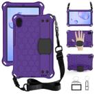 For Galaxy Tab A 8.4(2020) T307 Honeycomb Design EVA + PC Material Four Corner Anti Falling Flat Protective Shell With Strap(Purple+Black) - 1