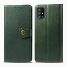 For Galaxy A51 5G Retro Solid Color Leather Buckle Phone Case with Photo Frame & Card Slot & Wallet & Bracket Function(Green) - 1