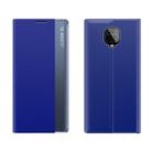 For Xiaomi Redmi Note 9S / Note9 Pro / Note 9 Pro Max Side Display Magnetic Horizontal Flip Plain Texture Cloth + PC Case with Holder & Sleep / Wake-up Function(Blue) - 1