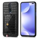 For Xiaomi Redmi K30 Crocodile Pattern PU+TPU+PVC Shatter-resistant Mobile Phone Case with Magnetic Invisible Holder & Holder & Card Slots(Black) - 1