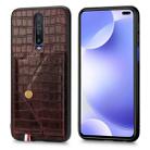 For Xiaomi Redmi K30 Crocodile Pattern PU+TPU+PVC Shatter-resistant Mobile Phone Case with Magnetic Invisible Holder & Holder & Card Slots(Brown) - 1