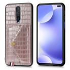 For Xiaomi Redmi K30 Crocodile Pattern PU+TPU+PVC Shatter-resistant Mobile Phone Case with Magnetic Invisible Holder & Holder & Card Slots(Rose Gold) - 1