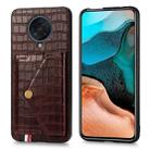 For Xiaomi Redmi K30 Pro Crocodile Pattern PU+TPU+PVC Shatter-resistant Mobile Phone Case with Magnetic Invisible Holder & Holder & Card Slots(Brown) - 1