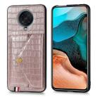 For Xiaomi Redmi K30 Pro Crocodile Pattern PU+TPU+PVC Shatter-resistant Mobile Phone Case with Magnetic Invisible Holder & Holder & Card Slots(Rose Gold) - 1