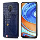 For Xiaomi Redmi Note 9 Crocodile Pattern PU+TPU+PVC Shatter-resistant Mobile Phone Case with Magnetic Invisible Holder & Holder & Card Slots(Sapphire Blue) - 1