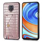 For Xiaomi Redmi Note 9 Crocodile Pattern PU+TPU+PVC Shatter-resistant Mobile Phone Case with Magnetic Invisible Holder & Holder & Card Slots(Rose Gold) - 1