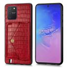 For Galaxy S10 Lite & A91  Crocodile Pattern PU+TPU+PVC Shatter-resistant Mobile Phone Case with Magnetic Invisible Holder & Holder & Card Slots(Red) - 1