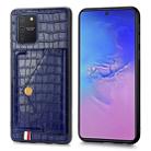 For Galaxy S10 Lite & A91  Crocodile Pattern PU+TPU+PVC Shatter-resistant Mobile Phone Case with Magnetic Invisible Holder & Holder & Card Slots(Sapphire Blue) - 1