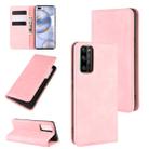 For Huawei Honor 30 Pro Retro-skin Business Magnetic Suction Leather Case with Holder & Card Slots & Wallet(Pink) - 1