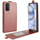 For Huawei Honor 30 Pro R64 Texture Single Vertical Flip Leather Protective Case with Card Slots & Photo Frame(Brown) - 1