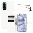 For Huawei Honor 30 Pro Litchi Texture Horizontal Flip Protective Case with Holder & Card Slots & Wallet(White) - 1