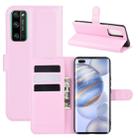 For Huawei Honor 30 Pro Litchi Texture Horizontal Flip Protective Case with Holder & Card Slots & Wallet(Pink) - 1