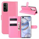 For Huawei Honor 30 Pro Litchi Texture Horizontal Flip Protective Case with Holder & Card Slots & Wallet(Rose red) - 1