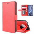 For OPPO ACE 2 R64 Texture Single Horizontal Flip Protective Case with Holder & Card Slots & Wallet& Photo Frame(Red) - 1