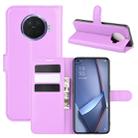 For OPPO ACE 2 Litchi Texture Horizontal Flip Protective Case with Holder & Card Slots & Wallet(Purple) - 1